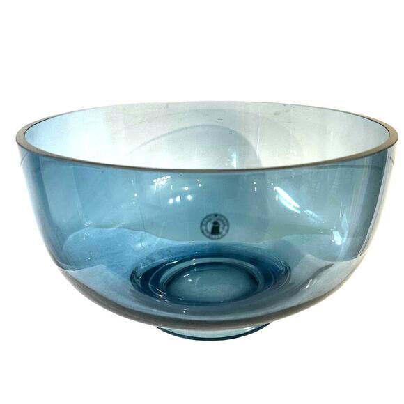 Stunning IKEA Stockholm Collection Large Blue Clear Glass Salad/Serving Bowl - Picture 2 of 7